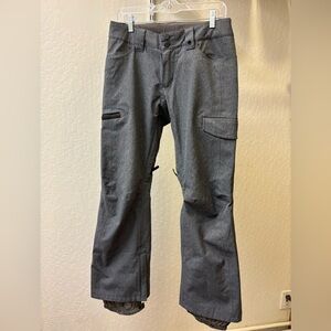 Burton Women’s Snowboard Pants, size small in heathered gray color.